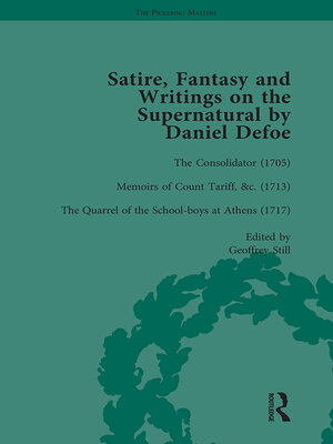 cover image of Satire, Fantasy and Writings on the Supernatural by Daniel Defoe, Part I Vol 3